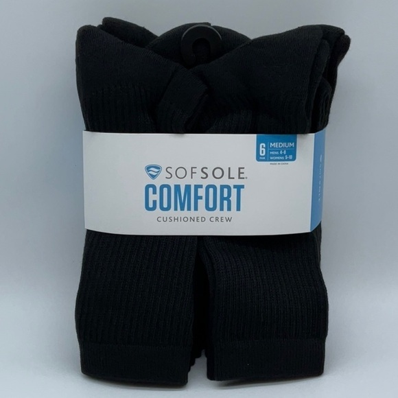 sofsole Other - Sofsole Comfort Cushioned Crew black